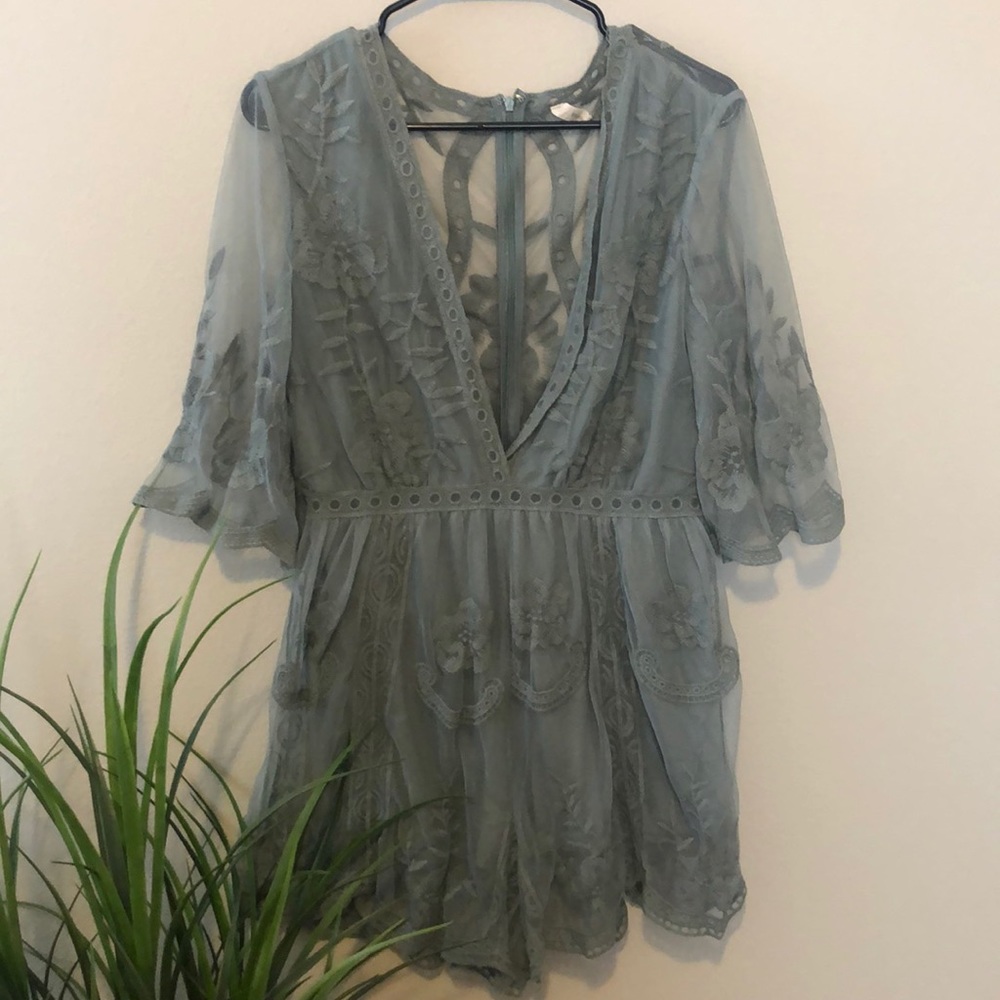 Wishlist Floral Embroidered Romper